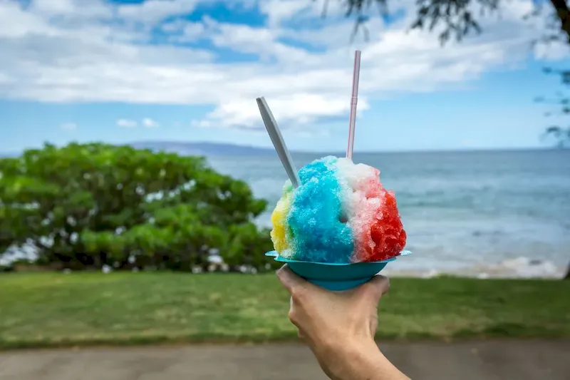 Món đá bào nhiều màu ở Honolulu