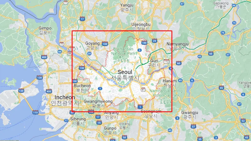 Bản đồ thủ đô Seoul Hàn Quốc